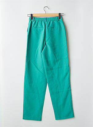Pantalon chino fermeture zippée sous rabat avec crochet taille haute vert VILA femme