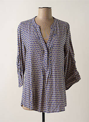 Tunique manches longues imprimé fantaisie bleu IT HIPPIE femme