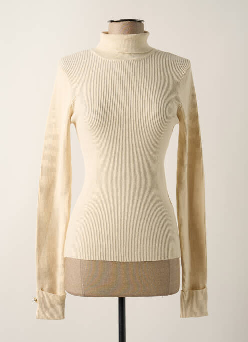 Pull col roulé beige PIECES pour femme