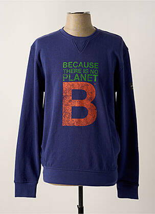 Sweat-shirt tissage jersey manches longues bleu ECOALF homme