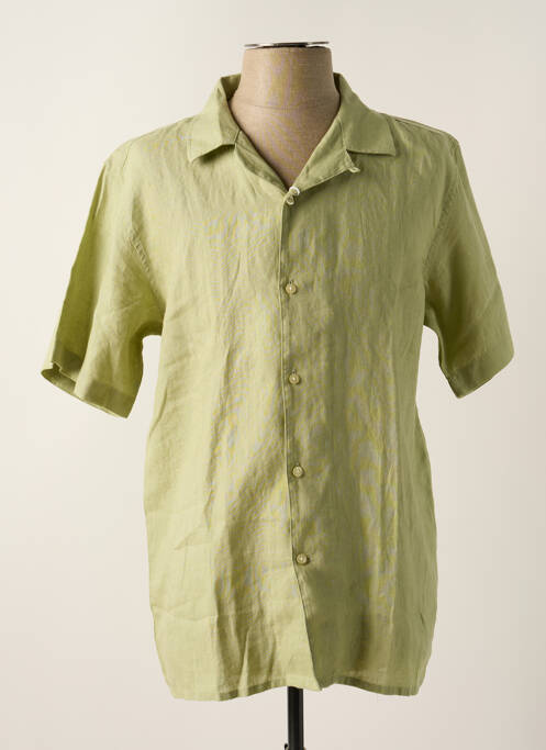 Chemise manches courtes vert KNOWLEDGE COTTON APPAREL pour homme