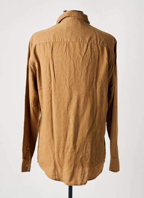 Chemise manches longues marron SELECTED pour homme