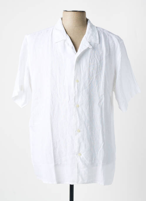 Chemise manches courtes blanc KNOWLEDGE COTTON APPAREL pour homme