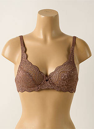 Soutien-gorge effet matière satinée haut soutien-gorge emboitant marron TRIUMPH femme