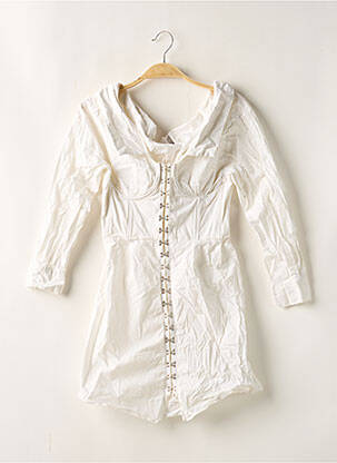 Robe courte manches longues manches longues blanc ASOS femme
