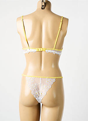 Ensemble lingerie bretelles élastiquées ajustables jaune GIRLS IN PARIS femme