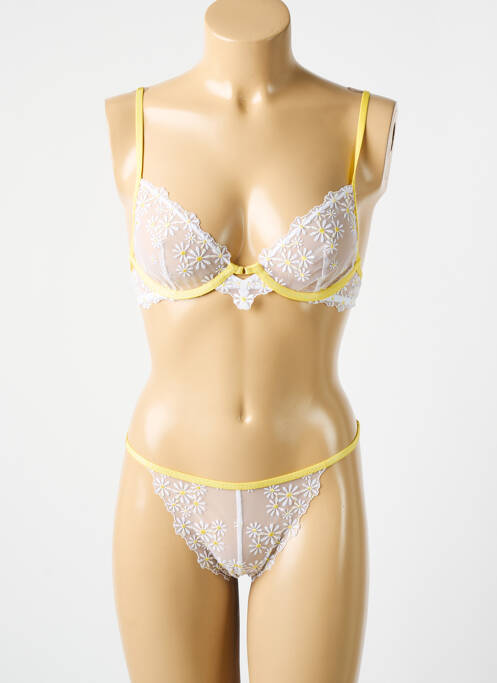 Ensemble lingerie jaune GIRLS IN PARIS pour femme