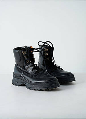 Bottines/boots tissage satiné talon bas noir BISGAARD garçon