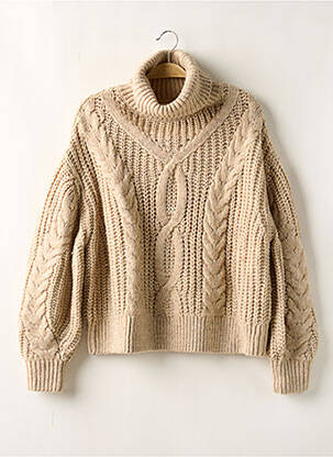 Pull col roulé beige H&M pour femme