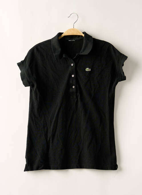 Polo noir LACOSTE pour femme