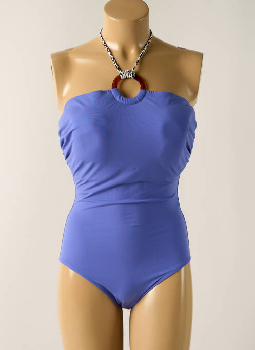 Maillot de bain 1 pièce bleu EMPREINTE pour femme