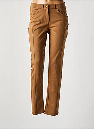 Pantalon slim taille élastique marron MERI & ESCA femme