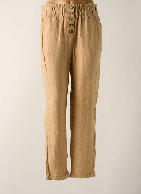 Pantalon droit beige C'EST BEAU LA VIE pour femme