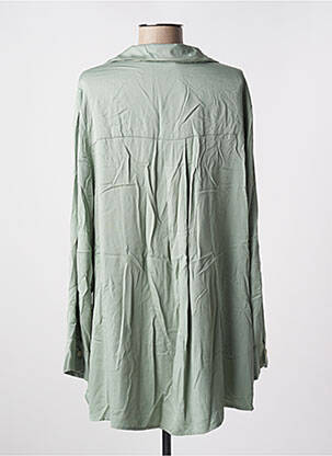 Chemisier tissage popeline manches longues vert MUS & BOMBON femme
