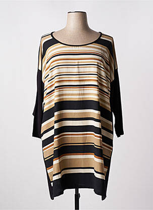 Robe mi-longue coupe fluide manches longues noir G!OZE femme