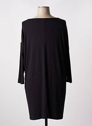Robe mi-longue coupe fluide manches longues noir G!OZE femme