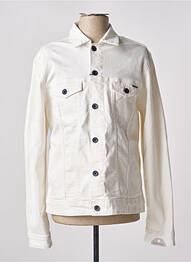 Veste casual fermeture boutonnée sur le devant blanc DSTREZZED homme