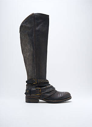 Bottes tissage satiné talon de 4 à 6cm marron FELMINI femme