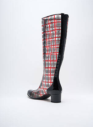 Bottes matière lisse talon de 4 à 6cm rouge AZUREE femme