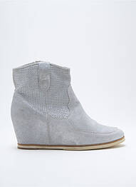 Bottines/boots tissage satiné talon de 4 à 6cm gris MYMA femme