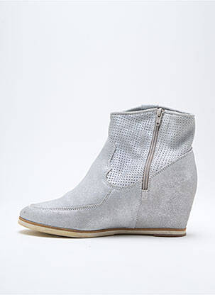 Bottines/boots tissage satiné talon de 4 à 6cm gris MYMA femme