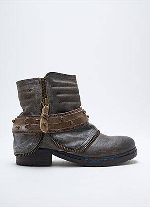 Bottines/boots tissage satiné talon plat jusqu'à 3cm gris FELMINI femme