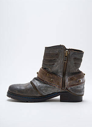 Bottines/boots tissage satiné talon plat jusqu'à 3cm gris FELMINI femme