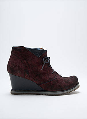 Bottines/boots tissage satiné talon de 4 à 6cm rouge LIBRE COMME L'AIR femme