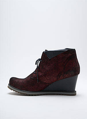 Bottines/boots tissage satiné talon de 4 à 6cm rouge LIBRE COMME L'AIR femme