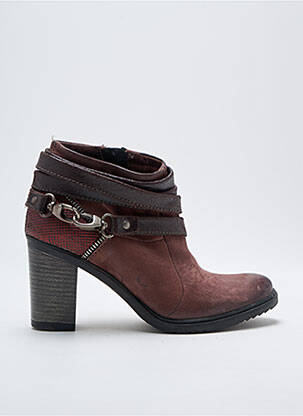 Bottines/boots tissage satiné talon de 4 à 6cm violet METAMORF'OSE femme