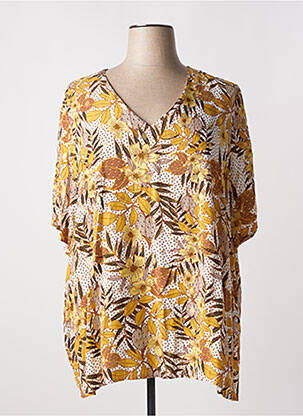 Blouse manches courtes manches courtes jaune APRICO femme