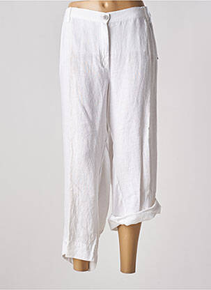 Pantalon droit tissage crêpe taille normale blanc KJBRAND femme