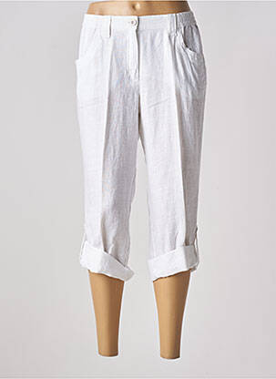 Pantacourt taille haute taille haute blanc KJBRAND femme