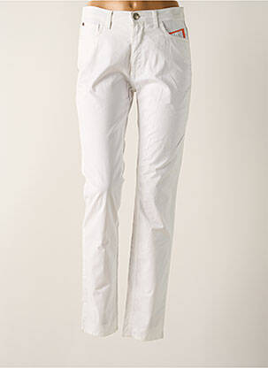 Pantalon slim tissage popeline taille normale blanc TRUSSARDI JEANS femme