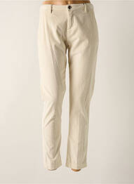 Pantalon chino fermeture zippée sous rabat boutonné taille normale beige MAYJUNE femme