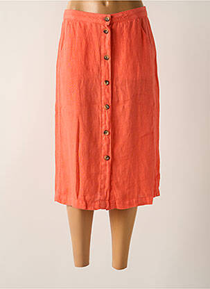Jupe mi-longue taille à pinces orange SIGNE NATURE femme
