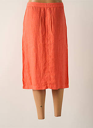 Jupe mi-longue taille à pinces orange SIGNE NATURE femme