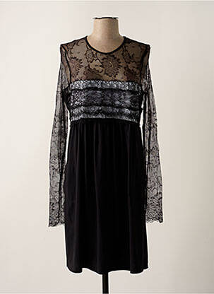 Robe mi-longue manches longues manches longues noir INDIES femme