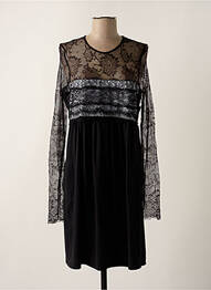 Robe mi-longue manches longues manches longues noir INDIES femme