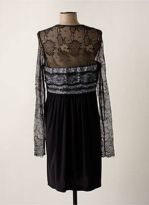 Robe mi-longue manches longues manches longues noir INDIES femme