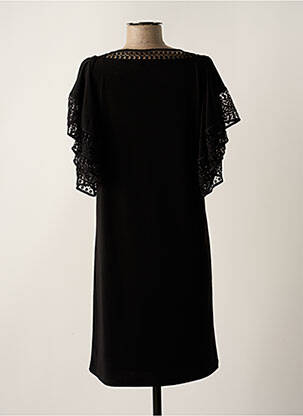 Robe mi-longue coupe fluide manches courtes noir LAUREN VIDAL femme