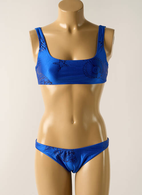 Maillot de bain 2 pièces bleu JENNA DE ROSNAY pour femme