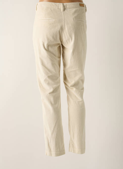 Pantalon chino fermeture zippée sous rabat boutonné taille normale beige MAYJUNE femme