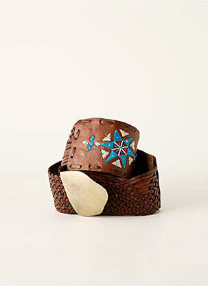 Ceinture effet matière satinée marron ETHNOCHIC femme