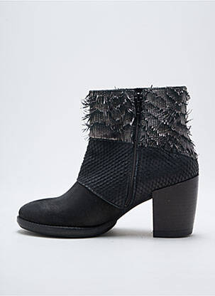 Bottines/boots tissage satiné talon de 4 à 6cm noir FELMINI femme