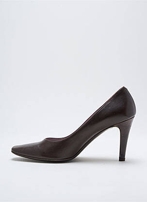 Escarpins tissage satiné talon de 4 à 6cm marron ATELIER MERCADAL femme