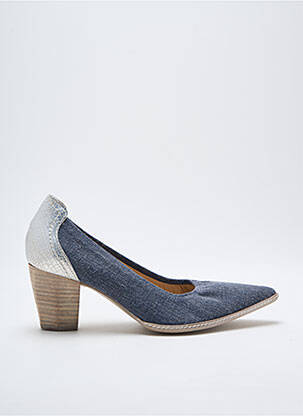 Escarpins tissage satiné talon de 4 à 6cm bleu FRANCE MODE femme