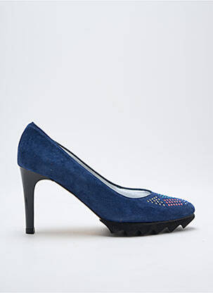 Escarpins type de semelle amortissante talon de 7 à 9cm bleu AZUREE femme