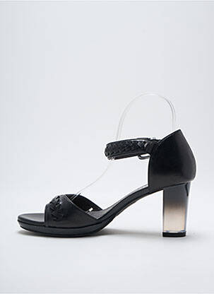 Sandales/nu pieds tissage satiné talon de 4 à 6cm noir MAM'ZELLE femme