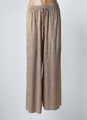 Pantalon large coupe fluide taille haute or NEKANE femme